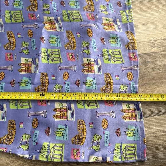 Colorful Rome Print Sleeveless Dress Italy Landmarks Travel Theme Size S/M - Picture 3 of 5